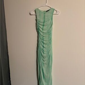 Zara Elegant Mint Green Sleeveless Dress